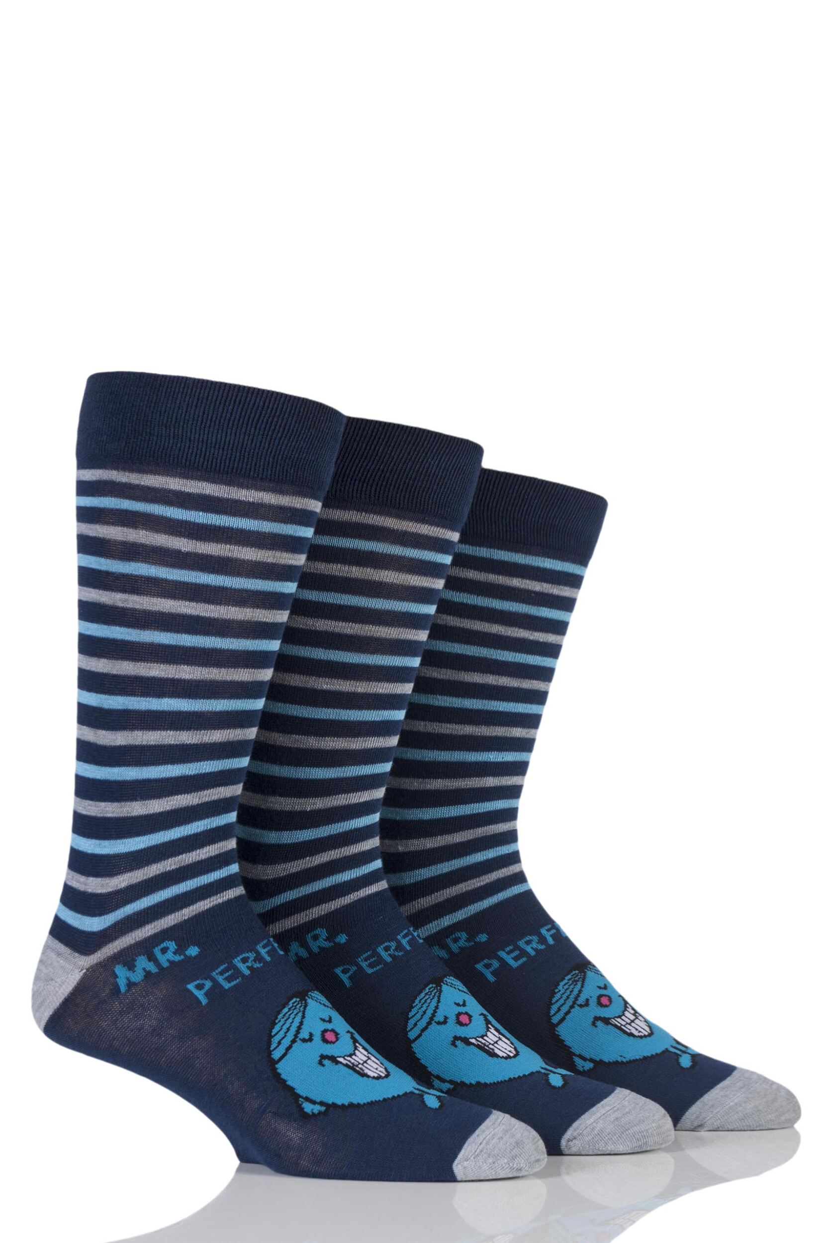 Mens 3 Pair TM Mr. Men Character Socks eBay