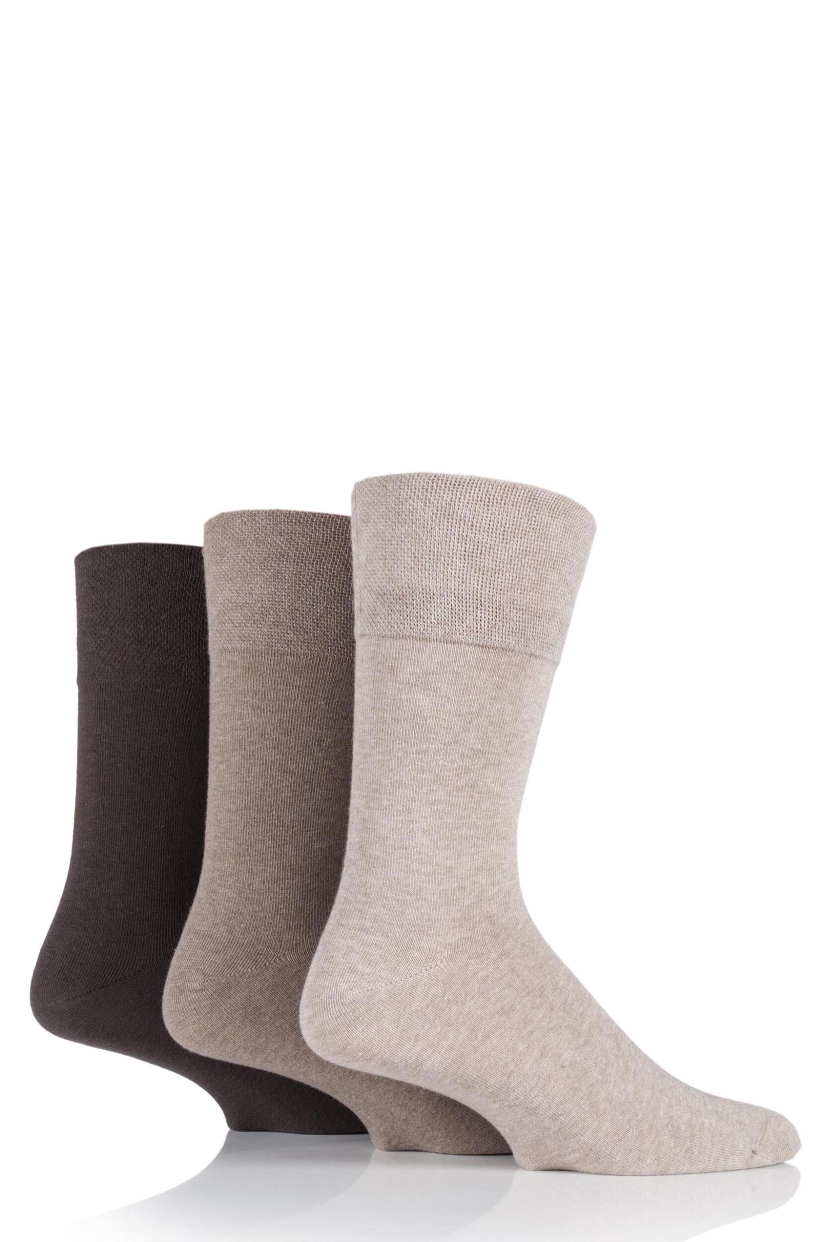 Mens 3 Pair Gentle Grip Diabetic Cotton Socks eBay