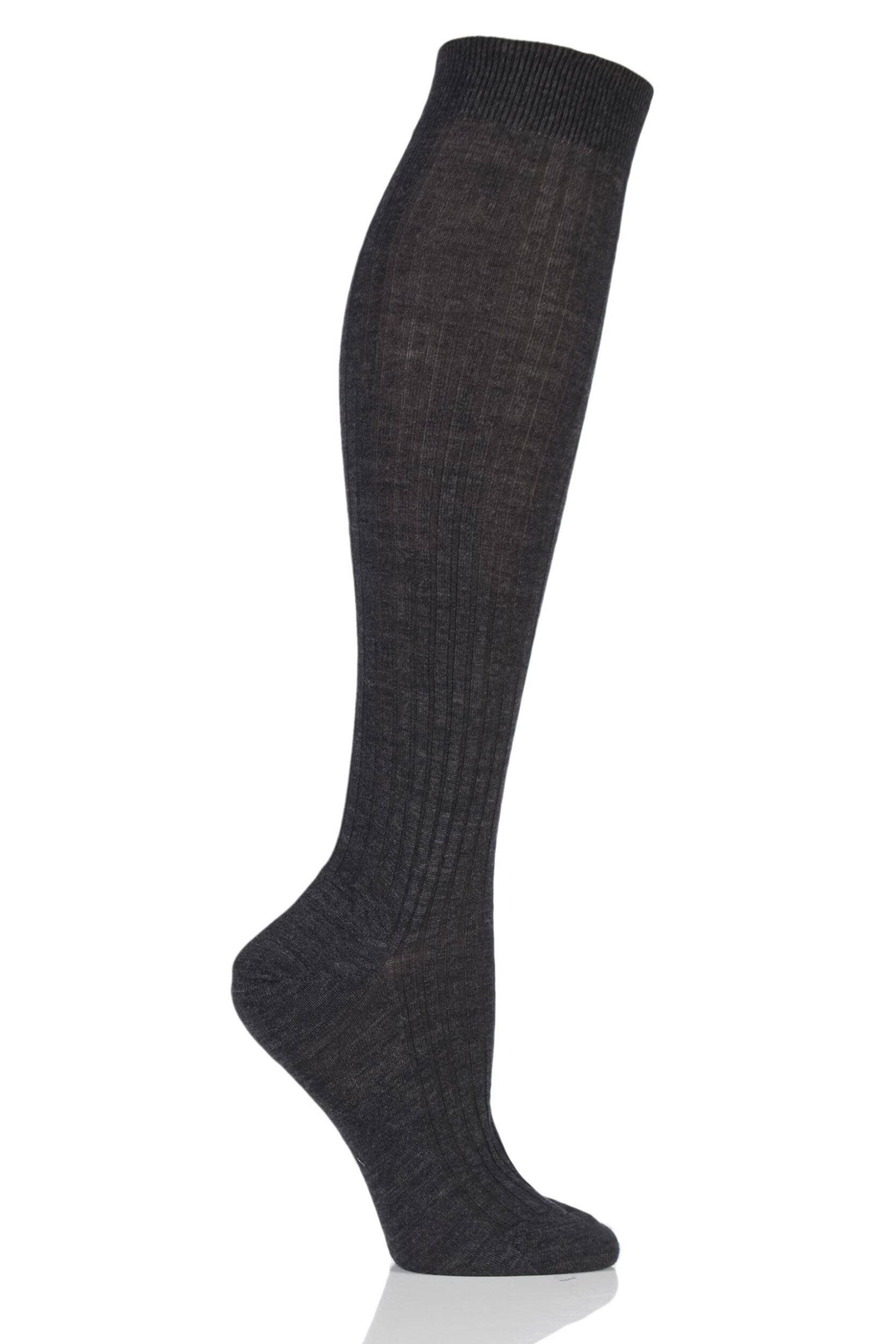 Ladies 1 Pair Pantherella Classic Merino Wool Ribbed Knee High Socks eBay