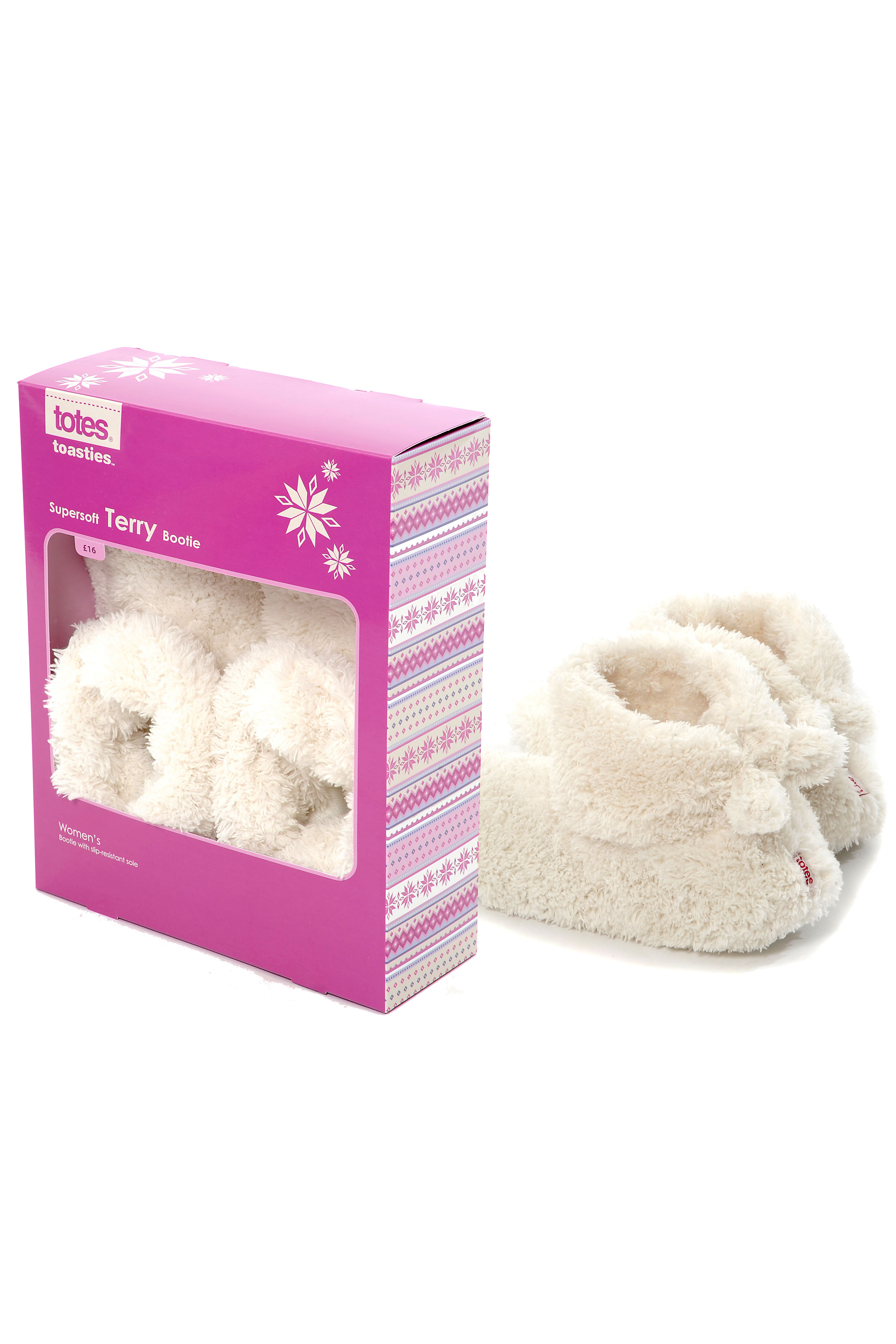 Ladies 1 Pair Totes Supersoft Terry Slouch Bootie In 2 Colours