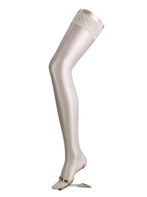 Ladies 1 Pair Falke Shelina 12 Denier Ultra Transparent Hold Ups With Shimmer In 5 Colours Sun Small