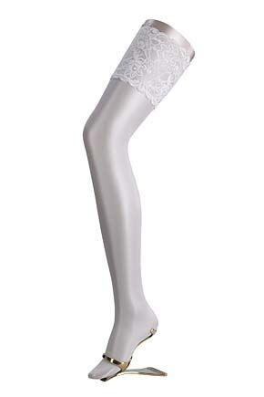 Ladies 1 Pair Falke Seidenglatt 15 Denier Transparent Shining Deep Lace Top Hold Ups In 9 Colours Br
