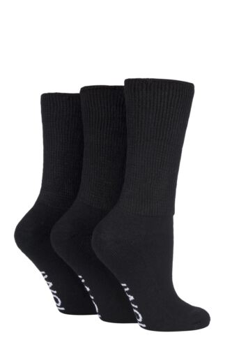 Women's 3 Pair IOMI FootNurse Gentle Grip Cushioned Foot Diabetic Socks