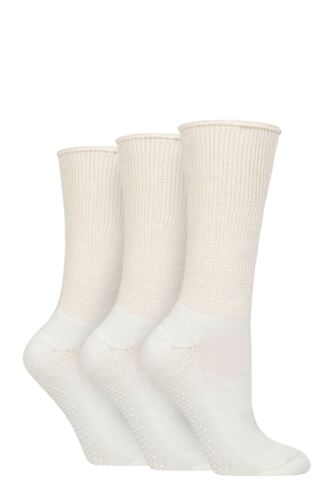 Women's 3 Pair SOCKSHOP IOMI FootNurse Diabetic Slipper Socks