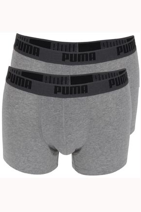 Mens 2 Pair Puma Basic Boxer Shorts In 2 Colours Grey XL
