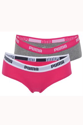 Ladies 2 Pair Puma Basic Hipsters In 2 Colours Black XS