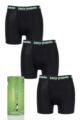 Mens 3 Pack SOCKSHOP Lazy Panda Bamboo Boxer Shorts - Black with Green
