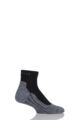 Mens 1 Pair Falke RU4 Short Light Volume Ergonomic Cushioned Short Running Socks - Black / Grey