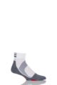 Mens 1 Pair Falke BC5 Low Volume Road Cycling Socks - White / Grey