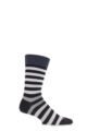 Mens 1 Pair Burlington Blackpool Multi Striped Cotton Socks - Black