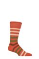 Mens 1 Pair Burlington Blackpool Multi Striped Cotton Socks - Orange