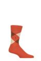 Mens 1 Pair Burlington King Argyle Cotton Socks - Red Desert