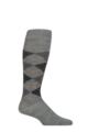 Mens 1 Pair Burlington Preston Soft Acrylic Knee High Socks - Grey / Black