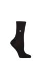Ladies 1 Pair Burlington York Organic Cotton Ribbed Socks - Black