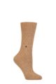 Ladies 1 Pair Burlington Argyle Wool Cotton Boot Socks - Nutmeg Melange