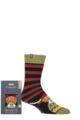 Mens 1 Pair Totes Original Novelty Slipper Socks with Grip - Highland Cow