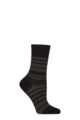 Ladies 1 Pair Falke Sunset Stripe Sensitive Lyocell Socks - Black