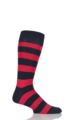 Mens 1 Pair SOCKSHOP of London Bold Broad Stripe Cotton Socks - Rich Navy / Brigade