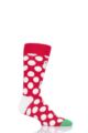 Mens and Ladies 1 Pair Happy Socks Christmas Big Dot Snowman Combed Cotton Socks - Multi