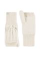 Ladies 1 Pair SOCKSHOP Heat Holders Ash Cable Knit Converter Mittens - Cream
