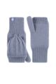 Ladies 1 Pair SOCKSHOP Heat Holders Ash Cable Knit Converter Mittens - Dusky Blue