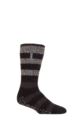 Mens 1 Pair SOCKSHOP Heat Holders Colden Lounge Socks - Black / Charcoal Stripe