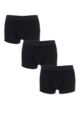 Mens 3 Pack Pringle Plain Cotton Boxer Shorts - Black