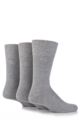 Mens 3 Pair Pringle Dunvegan Comfort Cuff Plain Cotton Socks - Grey