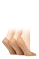 Ladies 3 Pair Pringle Lace Shoe Liner Socks - Nude
