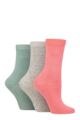 Ladies 3 Pair Pringle Tiffany Plain Trouser Socks - Pink / Grey / Sage