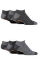 Mens 6 Pair Farah Plain, Patterned and Striped Trainer Socks - Heel & Toe Black / Charcoal