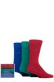 Mens 3 Pair Pringle Patterned and Plain Stag Cubed Cotton Gift Boxed Socks - Plain Red / Green / Blue