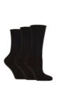 Ladies 3 Pair SOCKSHOP IOMI FootNurse Diabetic Slipper Socks - Black