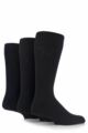 Mens 3 Pair Pringle Dunvegan Comfort Cuff Plain Cotton Socks - Black