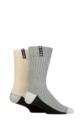 Mens 2 Pair Pringle Recycled Cotton Boot Socks - Charcoal / Stone