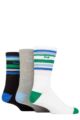 Mens 3 Pair Pringle Plain and Patterned Cotton Half-Cushioned Sports Socks - Assorted Stripe