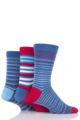 Mens 3 Pair SOCKSHOP Comfort Cuff Gentle Bamboo Striped Socks with Smooth Toe Seams - Alpine Stripe