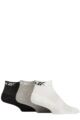 Mens and Ladies 3 Pair Reebok Essentials Cotton Ankle Socks with Arch Support and Mesh Top - White / Grey / Black
