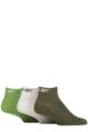 Mens and Ladies 3 Pair Reebok Essentials Cotton Ankle Socks with Arch Support and Mesh Top - Green / White / Lime
