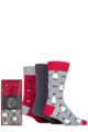 Mens 3 Pair SOCKSHOP Wildfeet Christmas Gift Boxed Socks - Penguin