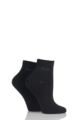 Ladies 2 Pair Elle Bamboo Anklet Socks - Black