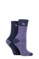 Ladies 2 Pair Storm Bloc Soft Poly Boot Socks - Midnight / Purple