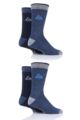 Mens 4 Pair Storm Bloc Performance Boot Socks - Navy  /  Blue  /  Turquoise