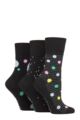 Ladies 3 Pair Gentle Grip Colourburst Socks - Pastel Shower