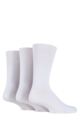 Mens 3 Pair Gentle Grip Plain Cotton Suit Socks In White - White