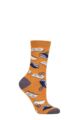 Ladies 1 Pair Thought Marley Bookworm Bamboo and Organic Cotton Socks - Amber Yellow