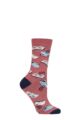 Ladies 1 Pair Thought Marley Bookworm Bamboo and Organic Cotton Socks - Rose Pink