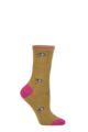 Ladies 1 Pair Thought Lula Cat Bamboo and Organic Cotton Socks - Herb Green