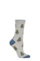 Ladies 1 Pair Thought Diana Christmas Tree Organic Cotton Socks - Grey Marl