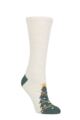 Ladies 1 Pair Thought Ella Christmas Recycled Polyester Socks - Cream